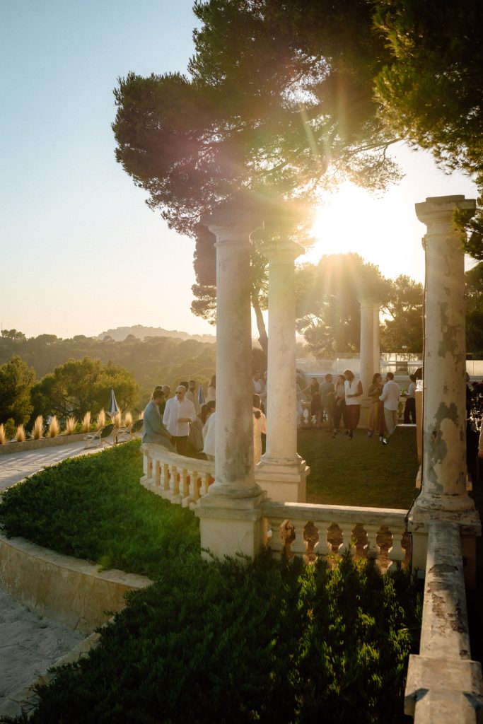domaine rocabella sunset wedding