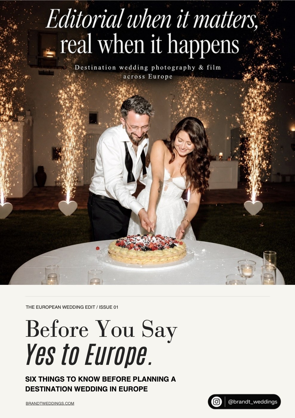 Cover of the guide Before You Say Yes to Europe by Brandt Weddings